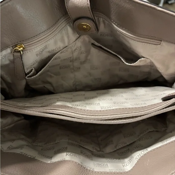 Michael Kors Brown Leather Tote Bag Crossbody Shoulder Purse - Picture 8 of 10